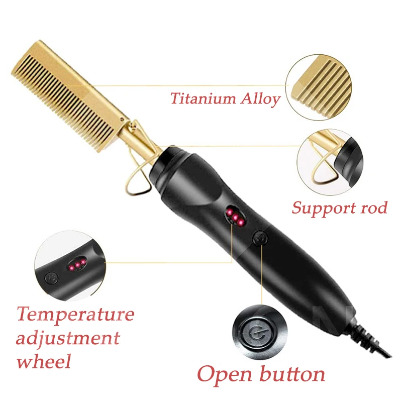 

2 In 1 Curling And Straightening Iron Hair StraightenerComb Flat Irons Wet Dry Use Hair Straight Styler Brush Quick Styling