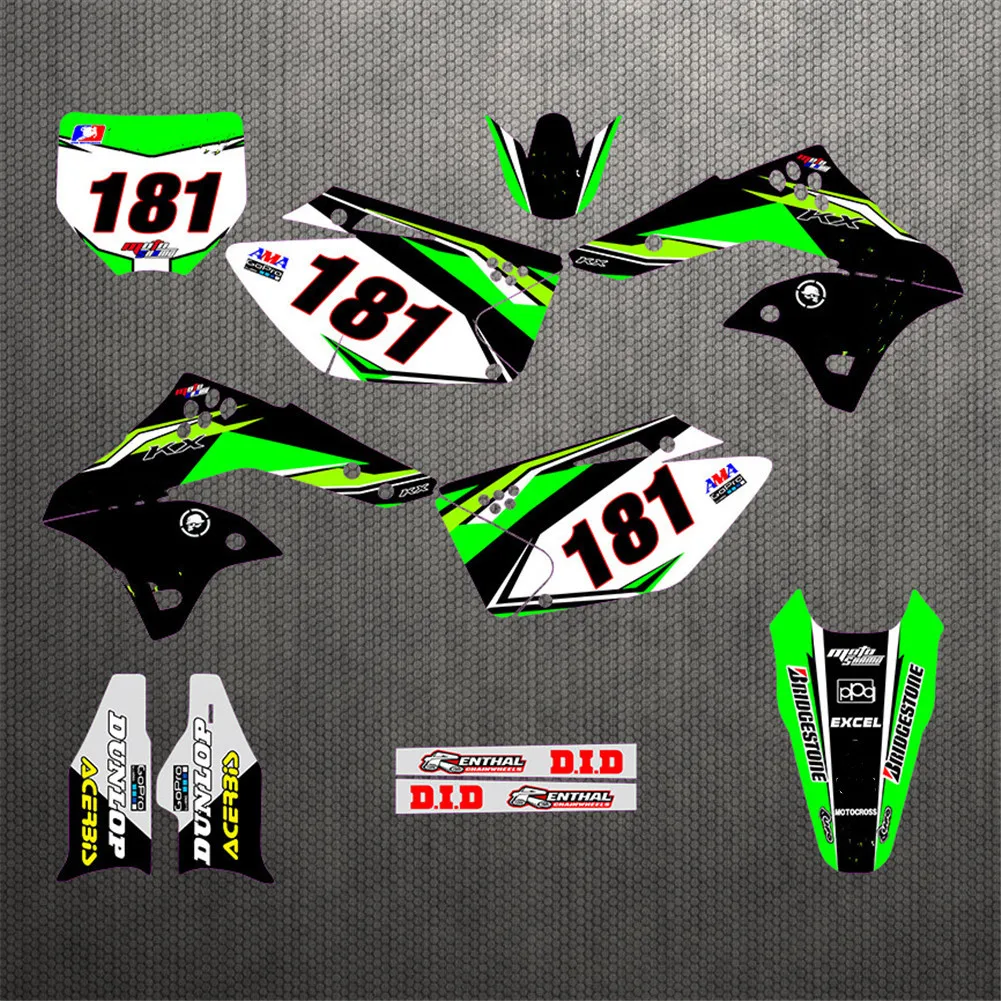 Для Kawasaki 250 KXF 2008-2006 команда графика фоны наклейки Наборы для KX250F KX 250F KXF250 2006 2007 2008 |