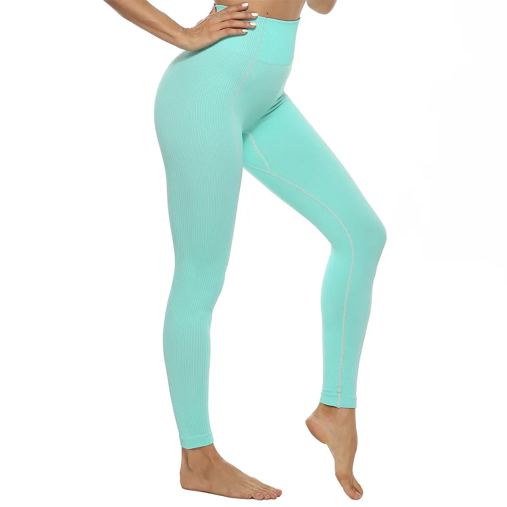 

Spring New Style Yoga Suit Women's Seamless Fitness Clothing Slim Fit Buttock Lifting Leggings Running Workout 2 Pcs Sets Elasti