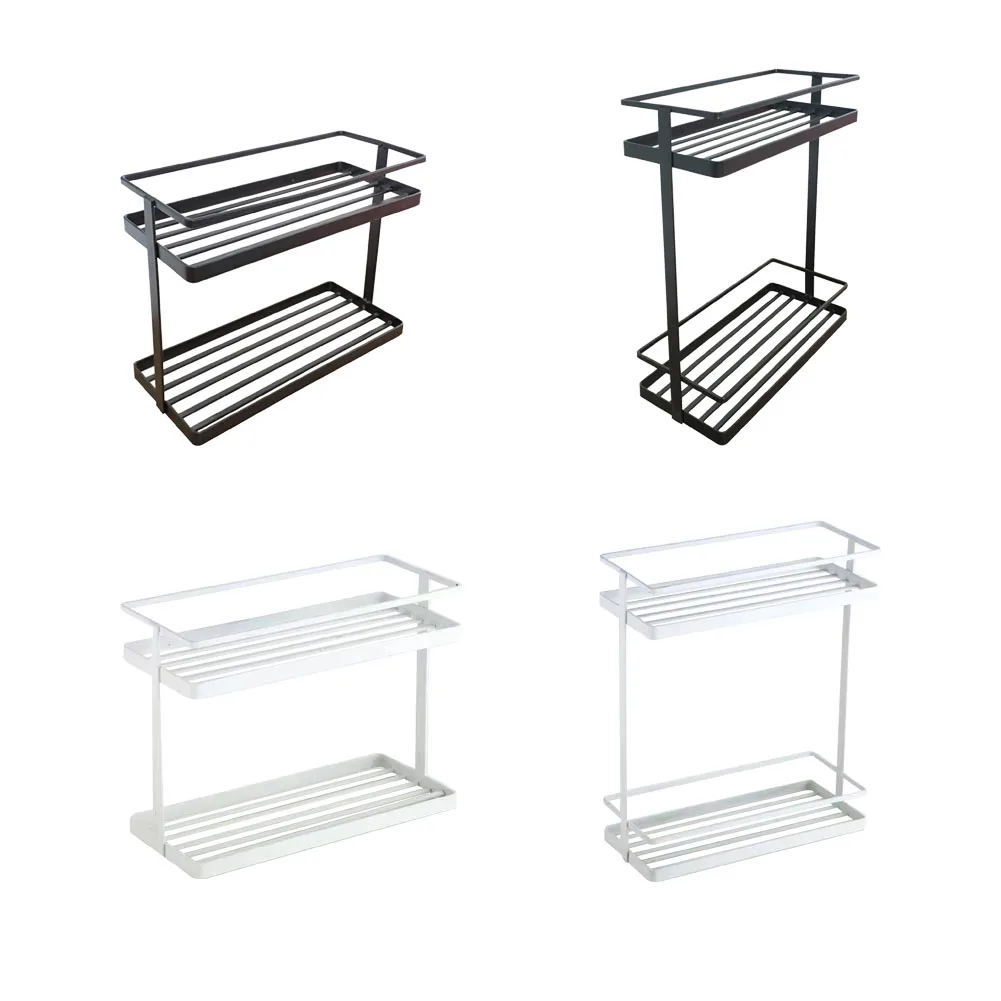 

I-shaped Home Decor Durable 2 Tiers Storage Rack Save Space Countertop Kitchen Organiser Tool Large Capacity Carbon Steel Sturdy