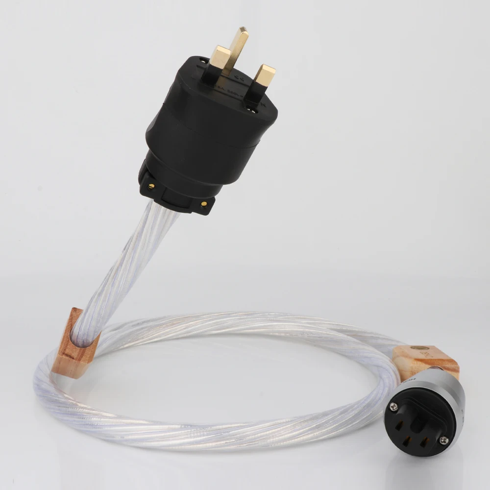 

High Qualiry Nordost ODIN UK Connector C15/C19 20A IEC Silver Plated Power Cable With Gold plated Female connector plug Free