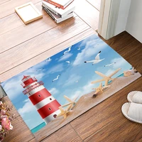 sea beach lighthouse welcome doormat kitchen bathroom non slip rugs living room bedroom modern home decoration carpet