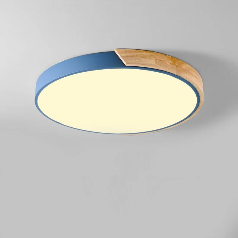 Lámpara de techo Led moderna de estilo nórdico para sala de estar, luces de dormitorio ultrafinas redondas y coloridas, iluminación regulable con aplicación