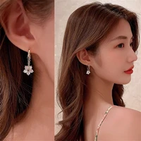 earrings 2021 trend korean style rhinestone flower design drop earrings for women fashion star pendant earrings jewelry gift