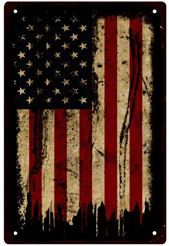 

Винтажный жестяной знак JOYMIN, американский флаг США, Ретро плакат, металлический знак, Настенный декор для кухни, бара, паба, фермы, дома 12X8 дю...