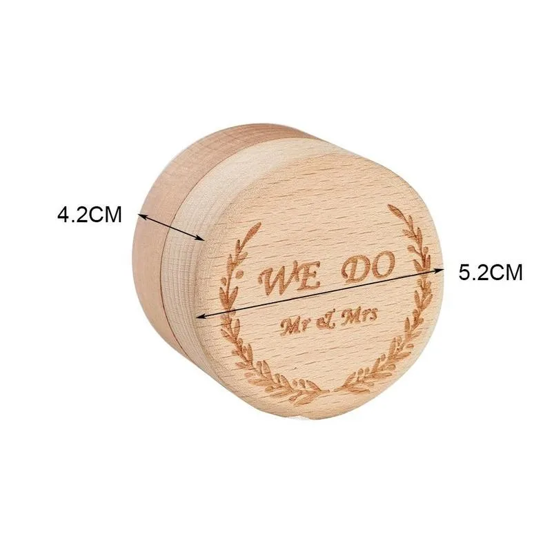 

WE DO Lettering Wooden Ring Box Vintage Wood Rustic Rings Holder For Propose Marriage Engagement Bearer Wedding Jewelry Boxes