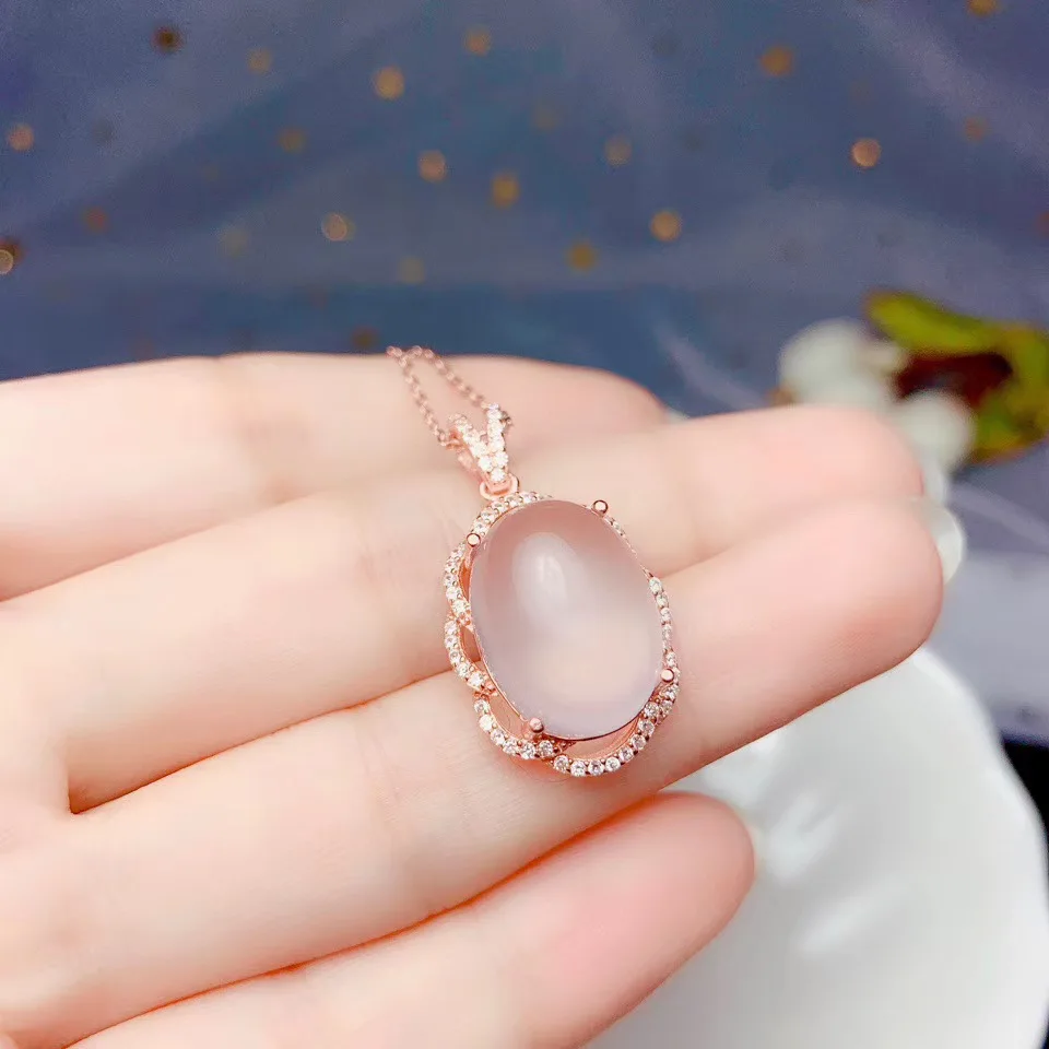 Серьги-Кольцо из серебра 925 пробы с натуральным розовым кварцем | Украшения и