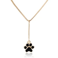 fashion necklace zinc alloy pet paw cute pendant chain hollow clavicle jewellery statement for women valentines day necklace