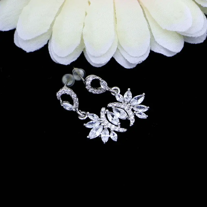 Модные свадебные ювелирные изделия из стерлингового серебра 925 пробы длинные