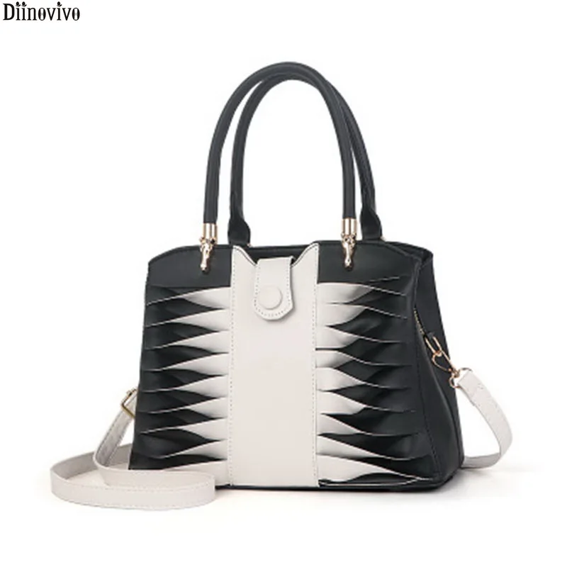 

Diinovivo Wavy Stripes Design Women Handbag Large Capacity Bags Casual Shoulder Bag For Women Elegant Women Bag Fashion WHDV1622