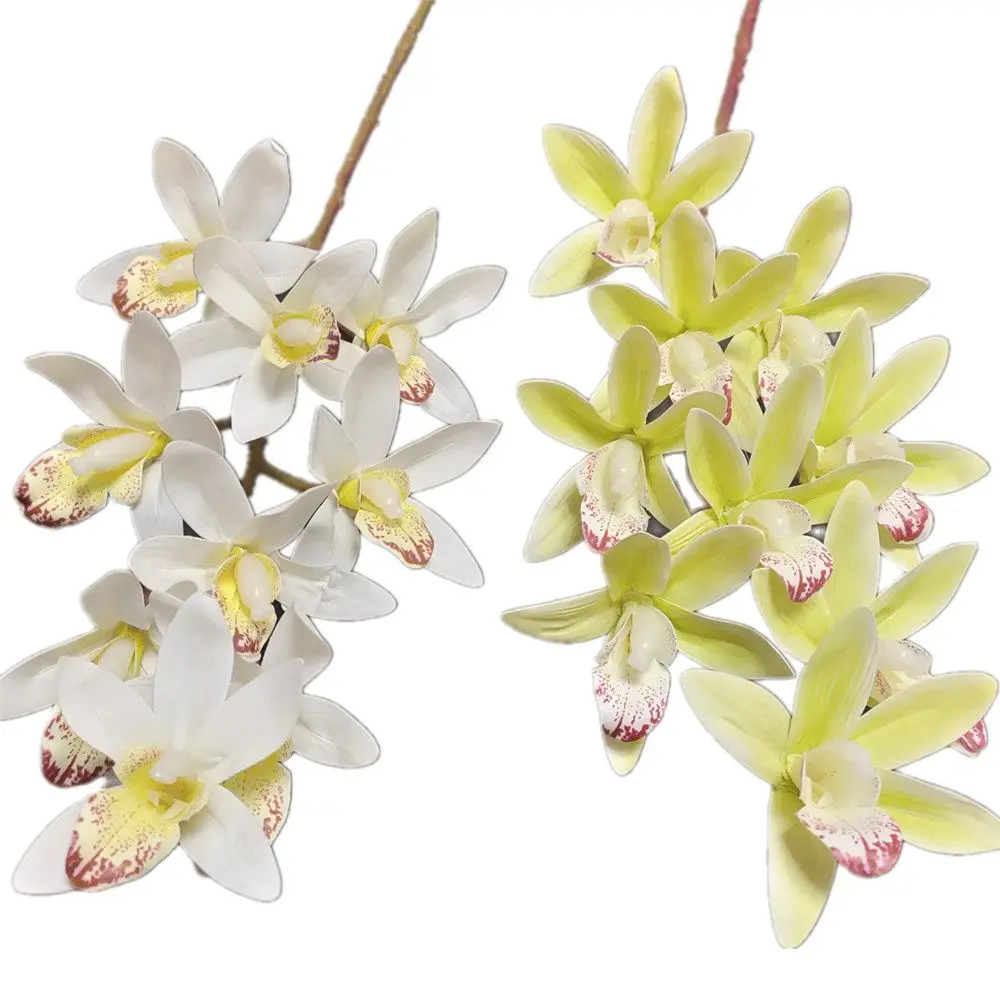 One Real Touch Cymbidium Орхидея цветок растение искусственные 9 головок фаленопсис для