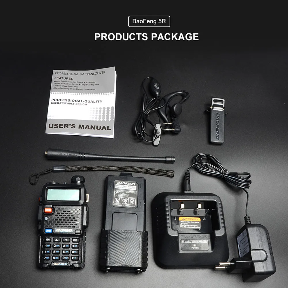 Baofeng UV-5R портативная рация 5 Вт 3800 мАч радиоприемник VHF 136-174 МГц UHF 400-520 МГц Baofeng UV-5R радиокоммуникационная станция