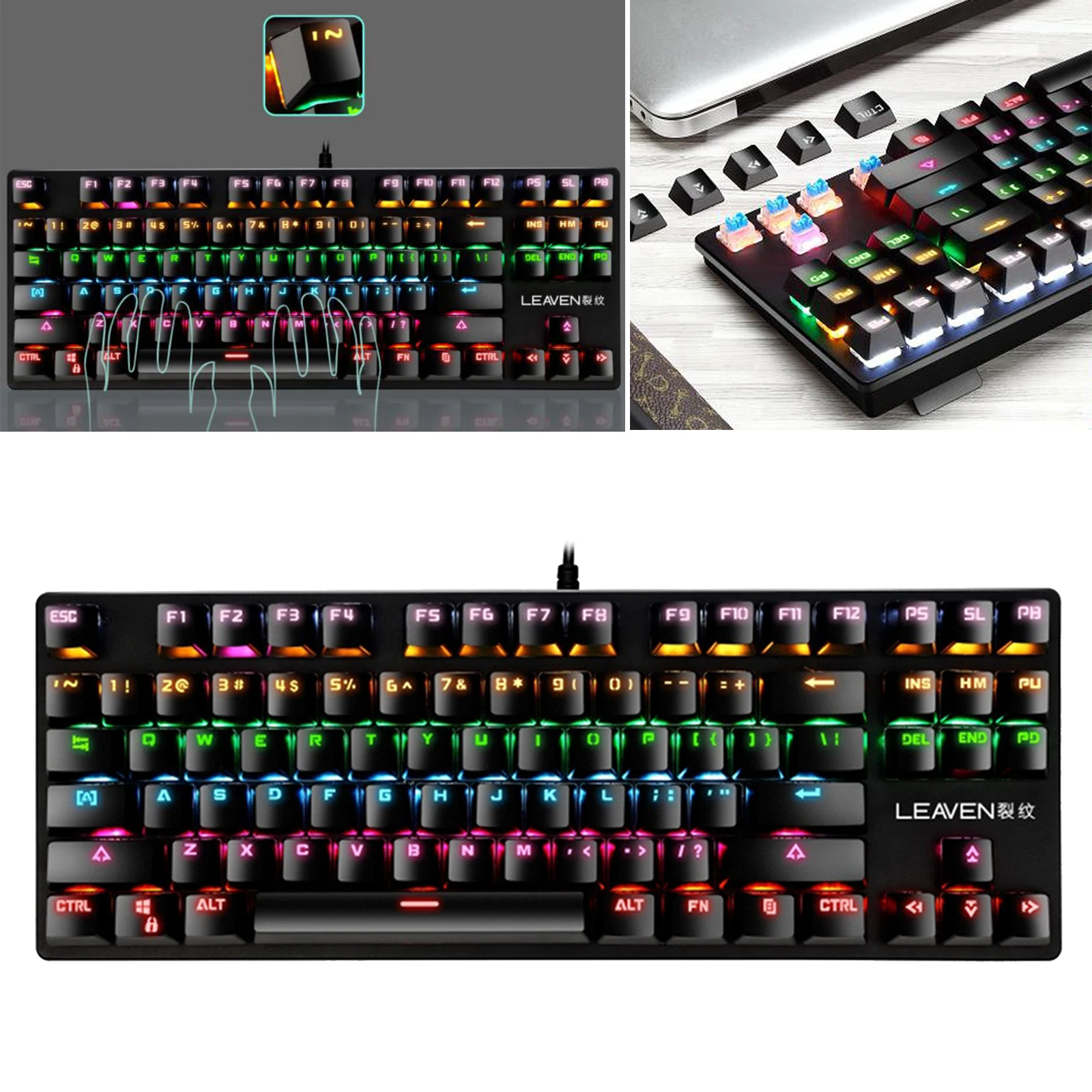 

Механическая игровая клавиатура K550, проводная клавиатура с RGB-светодисветодиодный и радужной подсветкой, профессиональная игровая клавиат...