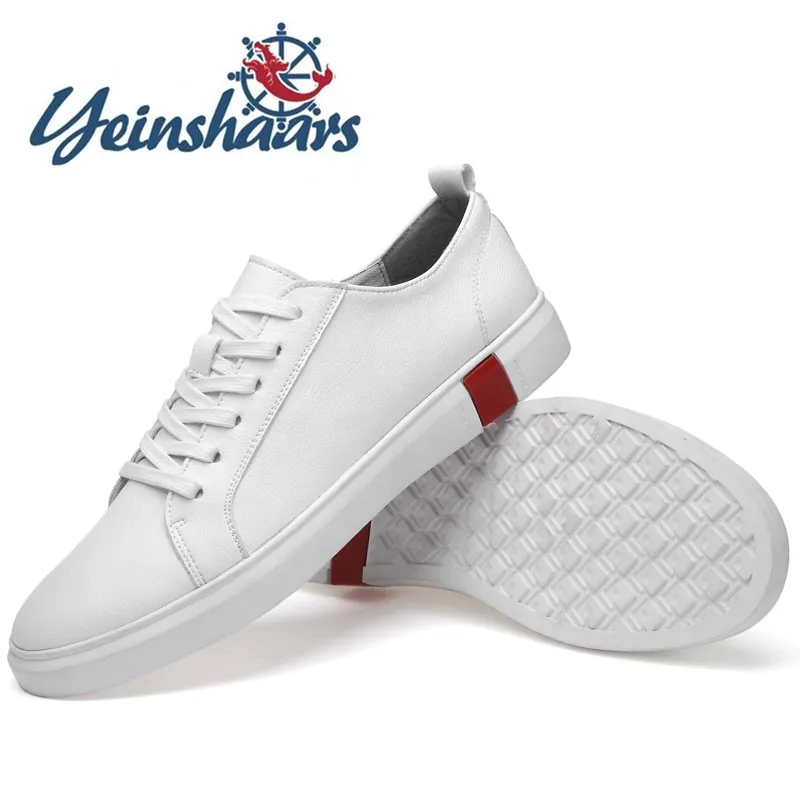 Мужская обувь Повседневные кожаные белые кроссовки для мужчин Мягкий светильник