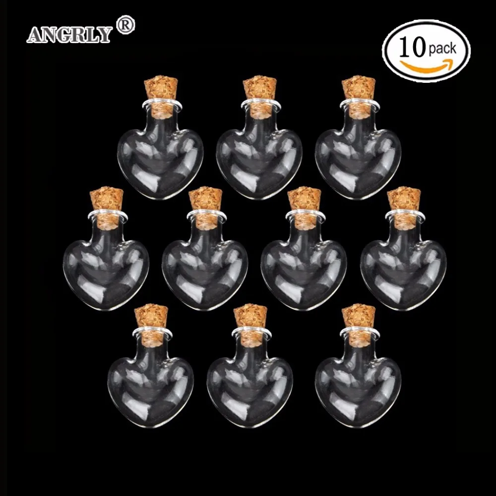

10Pcs Mini Small Glass Bottles With Clear Cork Stopper Tiny Vials Jars Containers Message Weddings Wish Jewelry Favors Supply