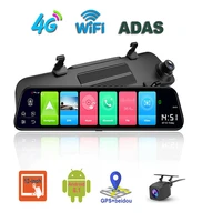 12 inch android 8 1 streaming media rearview mirror 4g car dvr 432g hd 1080p video recorder adas wifi gps navigation dash cam