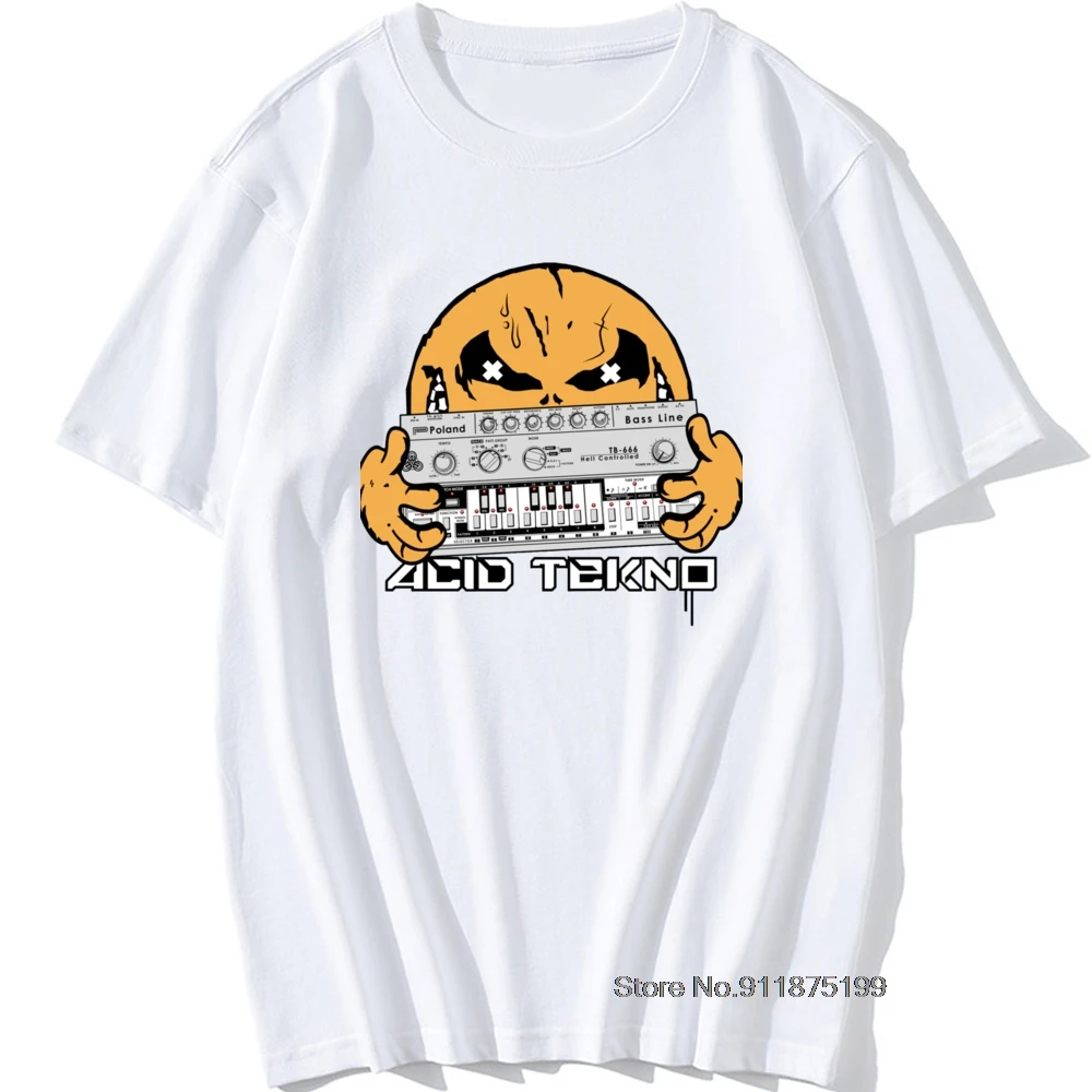 Hacker Men Tees acid tekno Retro T Shirts All Cotton Ramen Sleeve Graphic Tee Shirts O'Neck Male Clothes
