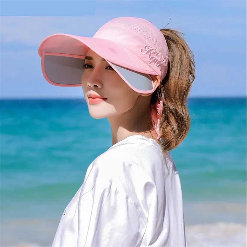 

Sun Hats for Women UV Protection Visor Baseball Cap Summer Topless Beach Hat Cycling Fishing Sun Shade Caps with Elastic Back