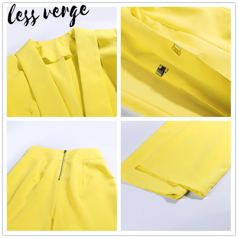 Lessverge OL рабочий женский комплект 2 шт. Блейзер пиджак и брюки костюм однотонный