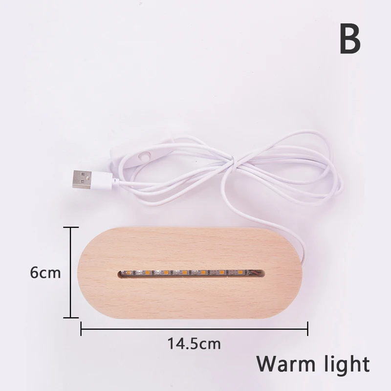 

Wood LED Display Base Art Ornament Wooden Night Lighted Base Stand Crafts