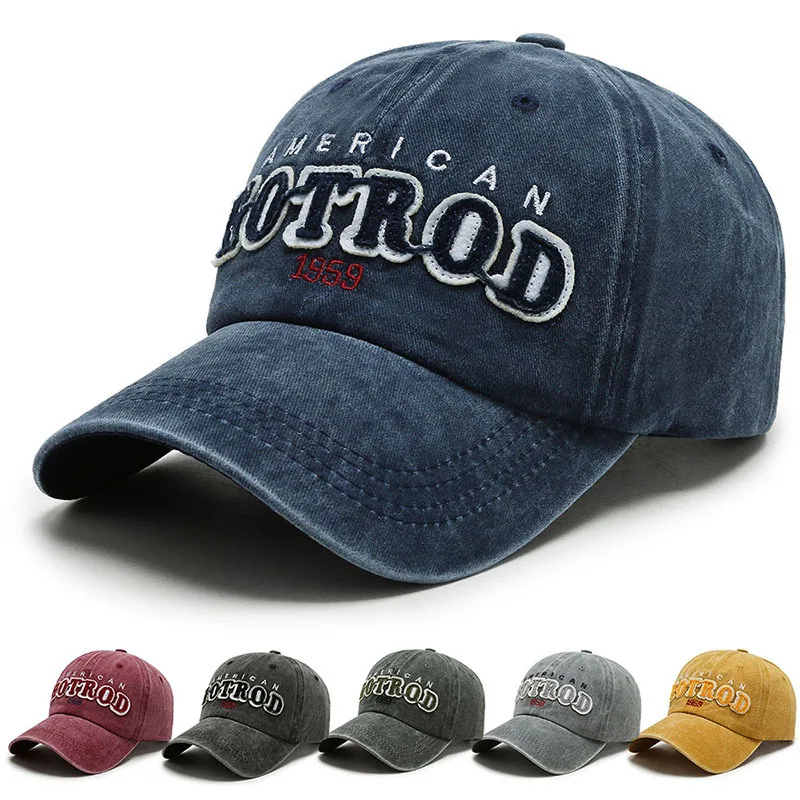 

New Fashion HOTROD embroidery washing Baseball Cap Unisex Casual Adjustable Caps Outdoor Sports sun hat Trucker Snapback cap