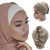 new cotton jersey under hijab cap stretchy muslim inner hijabs underscarf bonnet turban femme musulman islamic caps under scarf