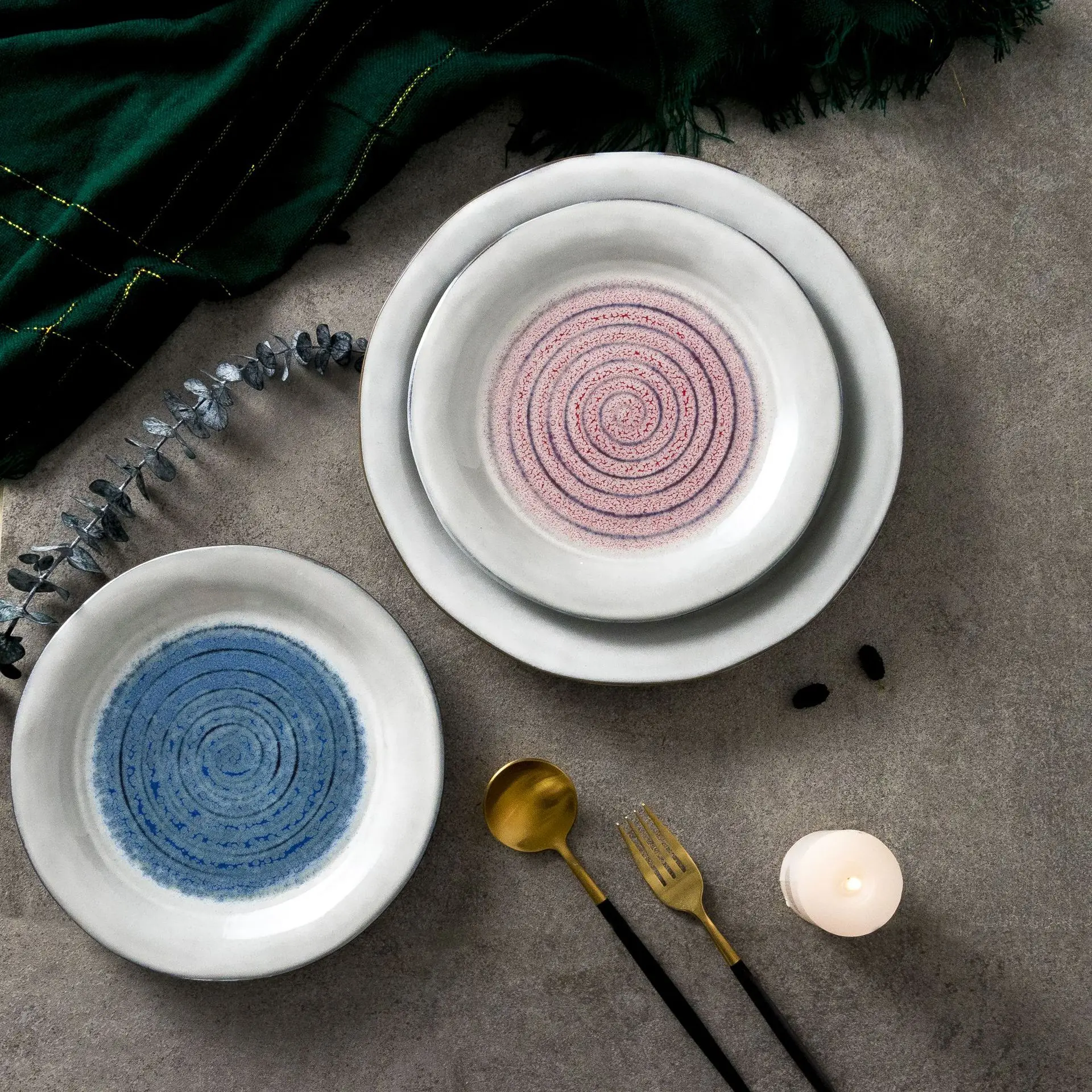 Простая Резьбовая тарелка с рисунком черная/белая керамическая квадратная для