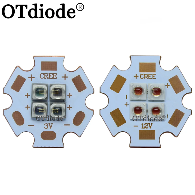 10W EverLight 3535 4Chips 4-LEDs 12W 3V6V12V Infrared IR 850nm 940nm 730nm High Power LED Emitter Diode on 20mm Copper Board