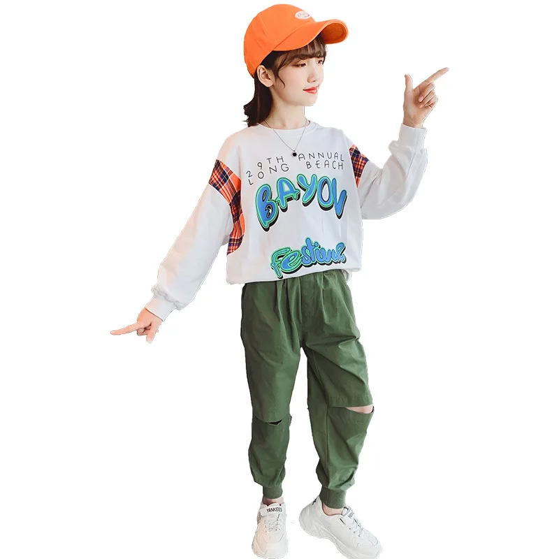 

Skin Friendly Children's Clothes Set Baby Girls Tops+ Pants 2pcs/Set Kids Spring Summer Costume Teenage Girl Clothing High Quali