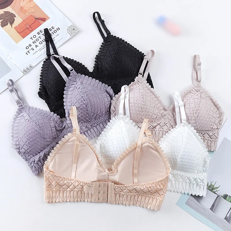 Кружевное украшение без стальных колец бюстгальтер с запахом на спине топ-труба