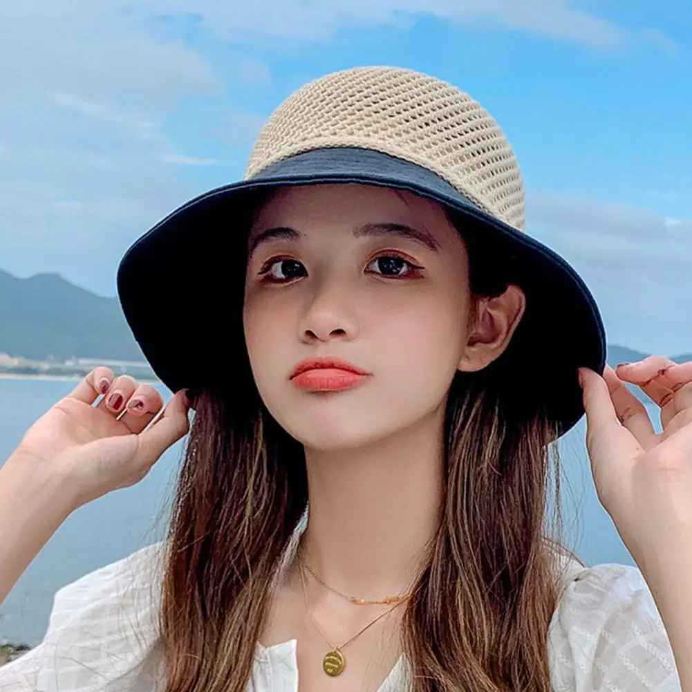 

Bucket Hat Casual Wide Brim Polyester Breathable Fishing Cap for Outdoor hats for women