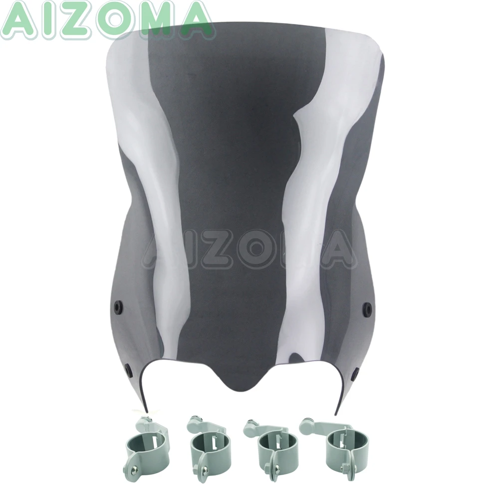 Smoke Silver Clamp PC ветровое стекло дефлектор с кронштейном зажимы для Suzuki Boulevard M109R Boss/Ограниченная серия 2006-16 M50 M90 M109R M109R2 - Цвет: Smoke Silver Clamp
