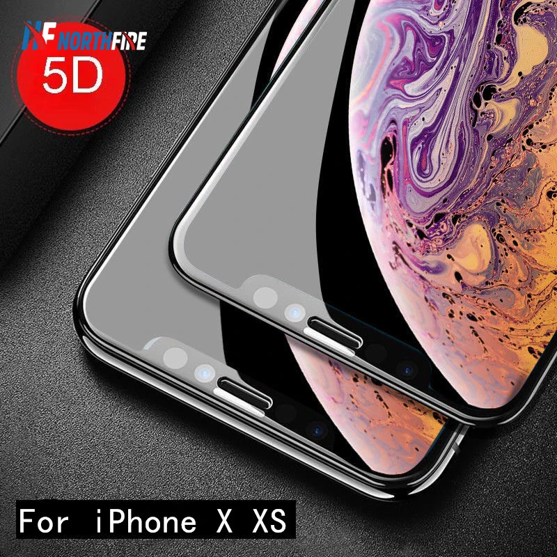 Защитная стеклянная пленка для экрана NORTHFIRE 5D iphone X XS HD|Защитные стёкла и плёнки