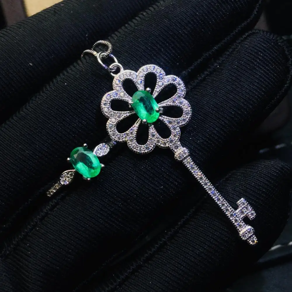 

Кольца SHILOVEM из стерлингового серебра 925 пробы с натуральным изумрудом, подвески, отправляют ожерелье, изящные украшения, рождественский под...