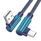 Кабель Micro USB Type-C с углом 90 градусов для быстрой зарядки и передачи данных для Xiaomi Samsung Huawei Redmi