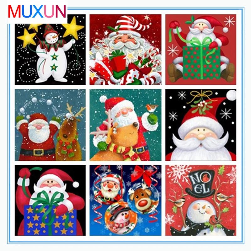 Рождественская открытка подарок полноразмерная/круглая картина из страз 5D
