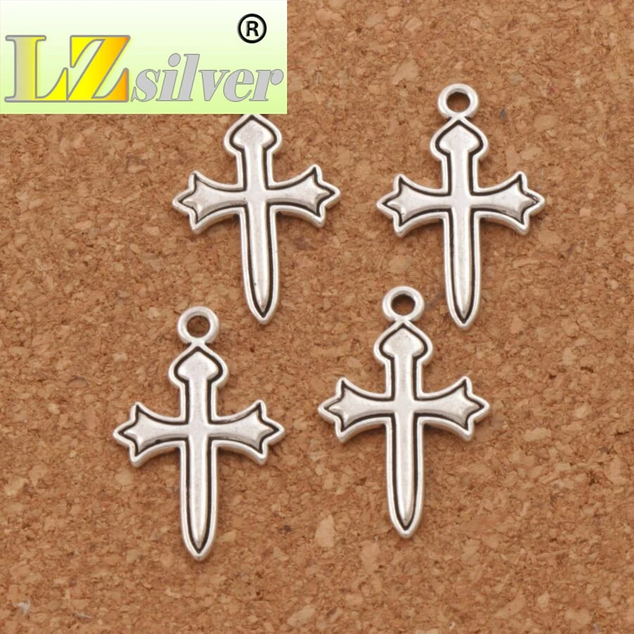 Sword Heart Cross Spacer Charm Beads 16.3x26.1mm 10PCS Zinc Alloy Pendants Handmade Jewelry DIY L471