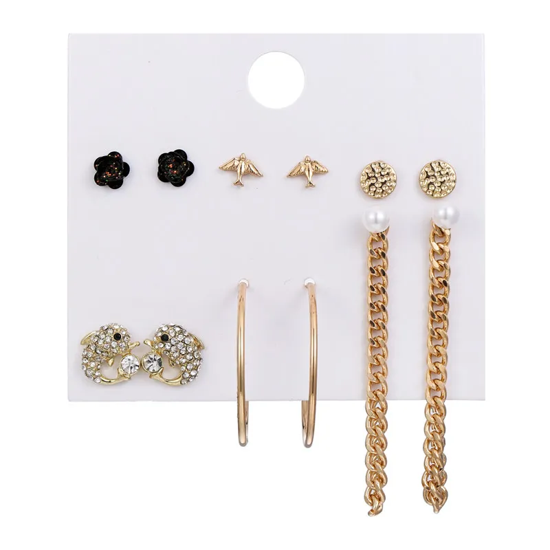 Модный Комплект сережек для женщин и девочек с длинной кисточкой 6 пар/набор