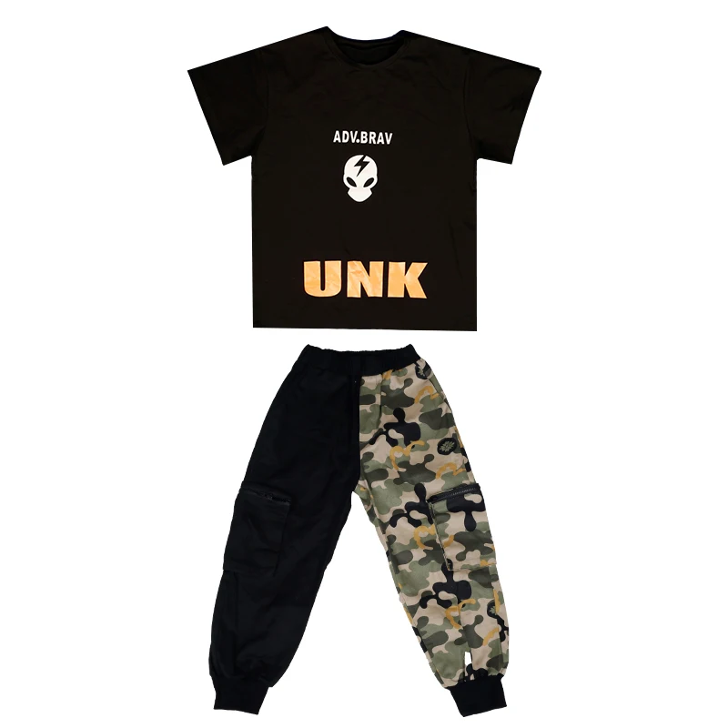 

Kids Hip Hop Costumes Boys Jazz Tops Pants Loose Street Dancewear Practice Performance Clothing Girls Stage Show Outfit