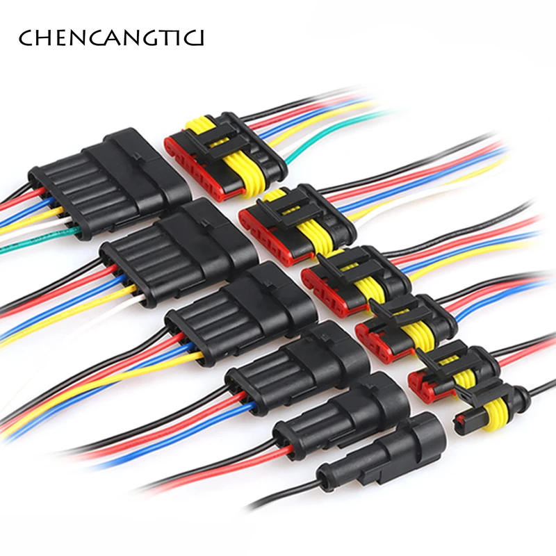 

1 Set AMP 1/2/3/4/5/6 Pin Waterproof Electrical Auto Connector Male Female Plug with 15 cm wire Cable harness for Car Motorcycle