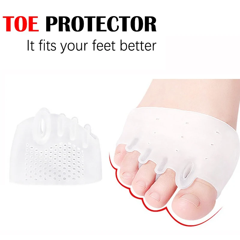 

2Pcs Silicone Forefoot Pads Toe Separator Cushion Pain Relief Corns Toe Hallux Valgus Gel Corrector Foot Care Tools For Pedicure