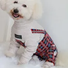 Комбинезон для щенков из комбинезон для собаки-ного хлопка, уличный комбинезон с имитацией двух предметов, костюм для маленьких собак, пижамы, пуделя, 100%