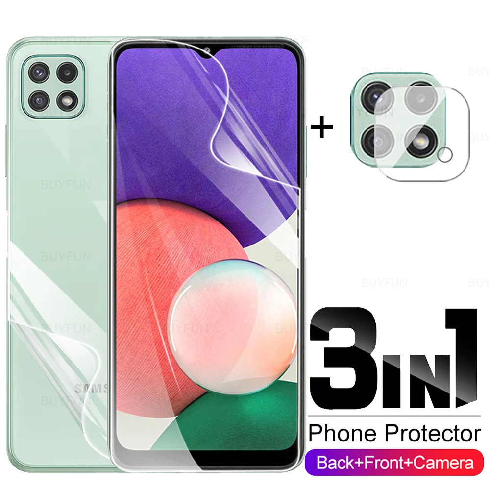 

Гидрогелевая пленка 3 в 1 для Samsung Galaxy A22 5G, Защита экрана для Samsung A22 4G A 22 22A, Защитная пленка для объектива камеры, не стекло