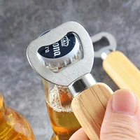 untior 15pcs bottle opener metal beer bar tool stainless steel bottle opener wood handle drink beer lid kitchen launcher