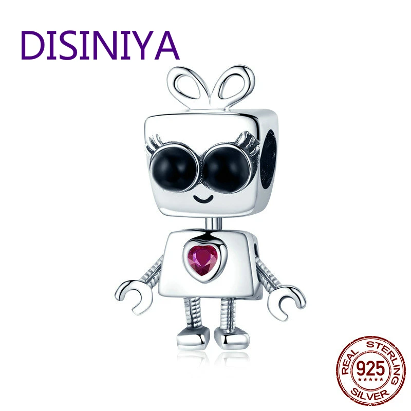 DISINIYA 100% Серебро 925 пробы робот ювелирные изделия DIY Подходит для Pandora браслет