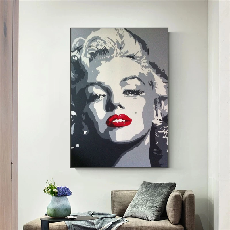 

Marilyn Monroe Wall Art Canvas Painting Art Decor Salon Poster of Movie Star Posters and Prints Vintage Room Decor Minimalist