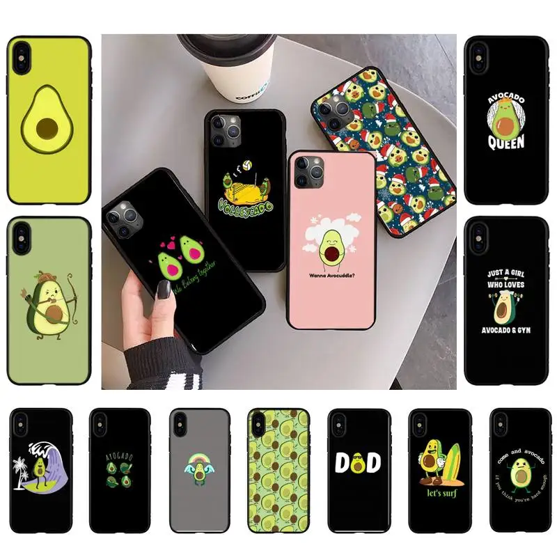 

YNDFCNB Cartoon Fruit Avocado Phone Case for iPhone 11 12 13 mini pro XS MAX 8 7 6 6S Plus X 5S SE 2020 XR case