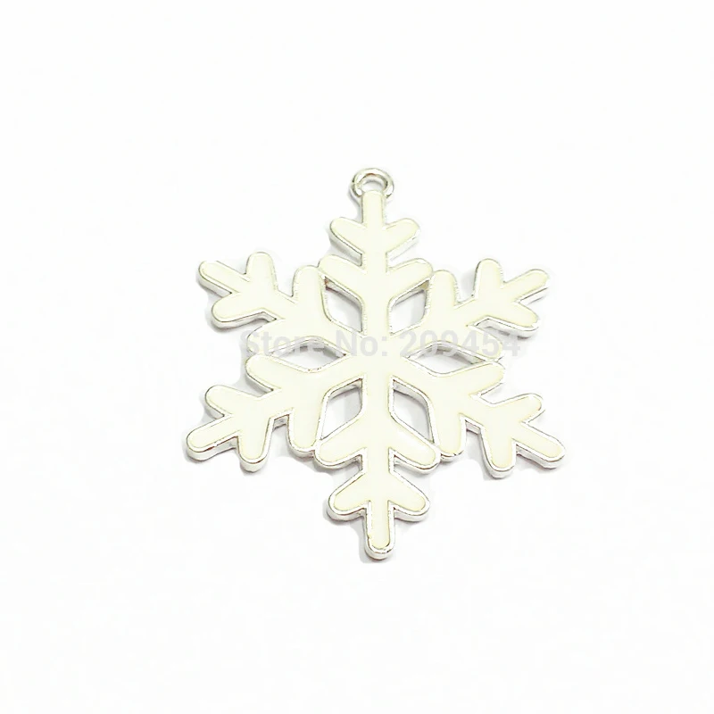 Новинка! Подвески в виде рождественских снежинок с эмалью 48 мм 10 шт./лот |