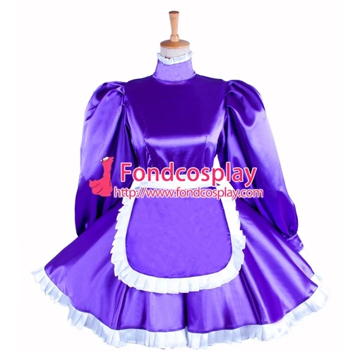 

lockable Sissy maid Satin dress Uniform cosplay costume Tailor-made[G1552]
