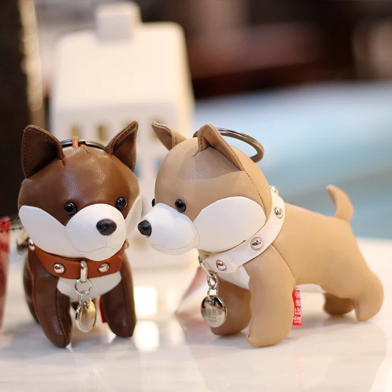 Искусственная кожа Шиба ину Собака Хаски Ключи Кольцо Подвеска кукла ручной